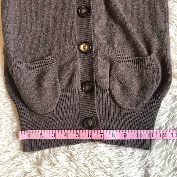 Zara Brown Button Front  Cardigan Front Pockets S - Picture 7 of 7